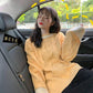 Pofulove fashion sweater women's clothing Loose sweet stitching knitted long-sleeved shirt tide