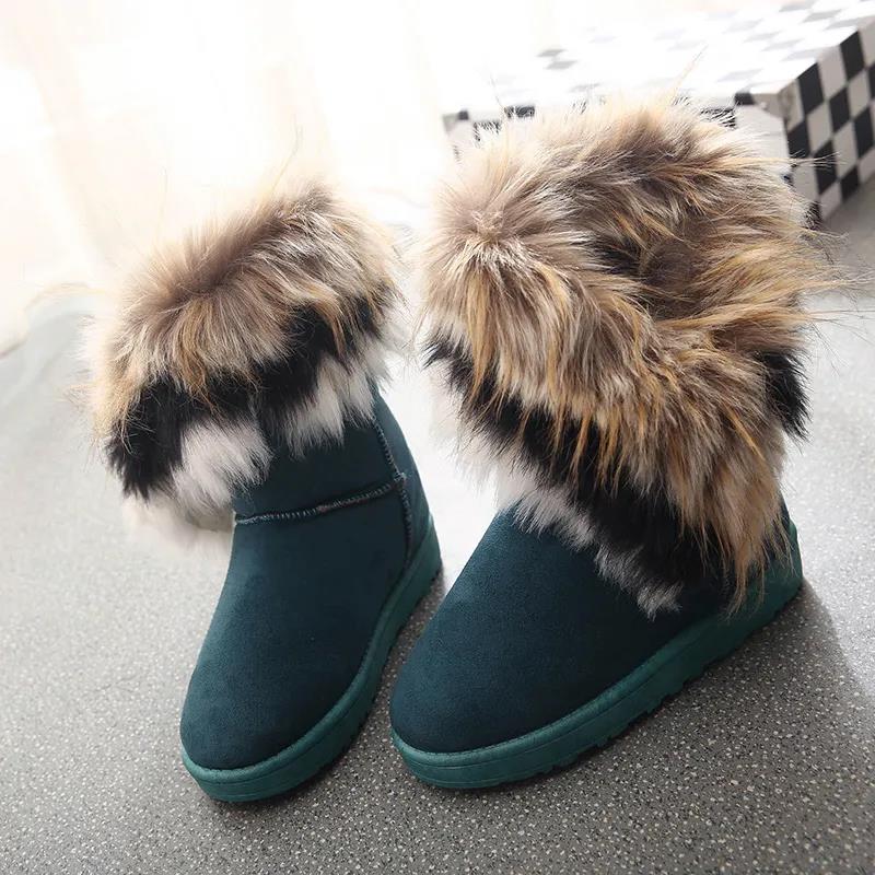 Cotton Shoes Women's Winter Plus Velvet Snow Boots Women's Long Tube Hairy Edge High Waist Thick Bread Shoes Tide