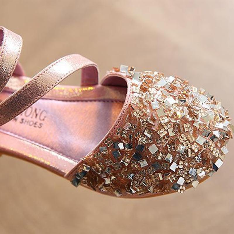 Children Sandals Girl Princess Shoes for Girls Glitter Bowtie  Sandals Dress Party Shoe Size 21-36