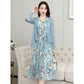Chiffon Dress Tulle Cardigan Two-piece Set Women's Summer Sleeveless Floral Priting Dress+ Sunscreen Shawl Thin Coat Elegant Anti-UV Sun Dress Suit