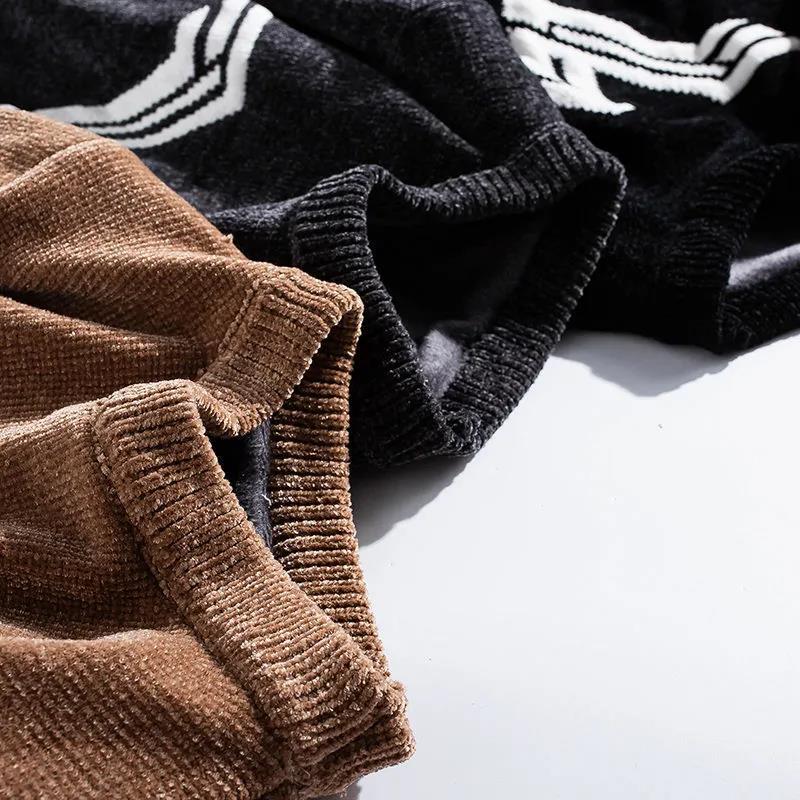 Sweater Men's Round Neck Thickened Autumn and Winter Men's All-in-one Fleece Sweater Winter Pullover Sweater