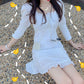 White Sexy Women's Summer Dress Ruffle Knee-length Daily Wear Office Dating Party