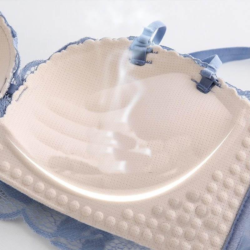 Thickened and Gathered Sexy Lace Lace No Steel Ring Anti-sagging Side-receiving Soft, Comfortable and Breathable Japanese Girl Bra