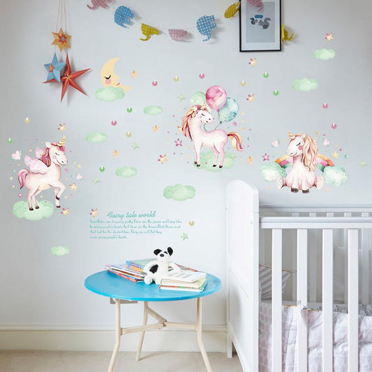 Unicorn Bedside corner restaurant wardrobe kindergarten layout and other decorative wall stickers