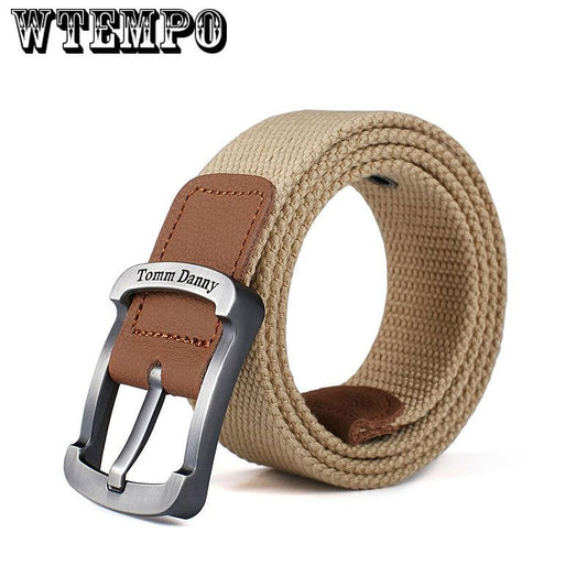 High Quality Fashionable Canvas Belts Knitted Buckle Adjustable Belt Male Canvas Belts for Jeans