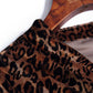 Women's Spring and Autumn V-Neck T-Shirt Leopard Print Large Size Loose Long Sleeve Top