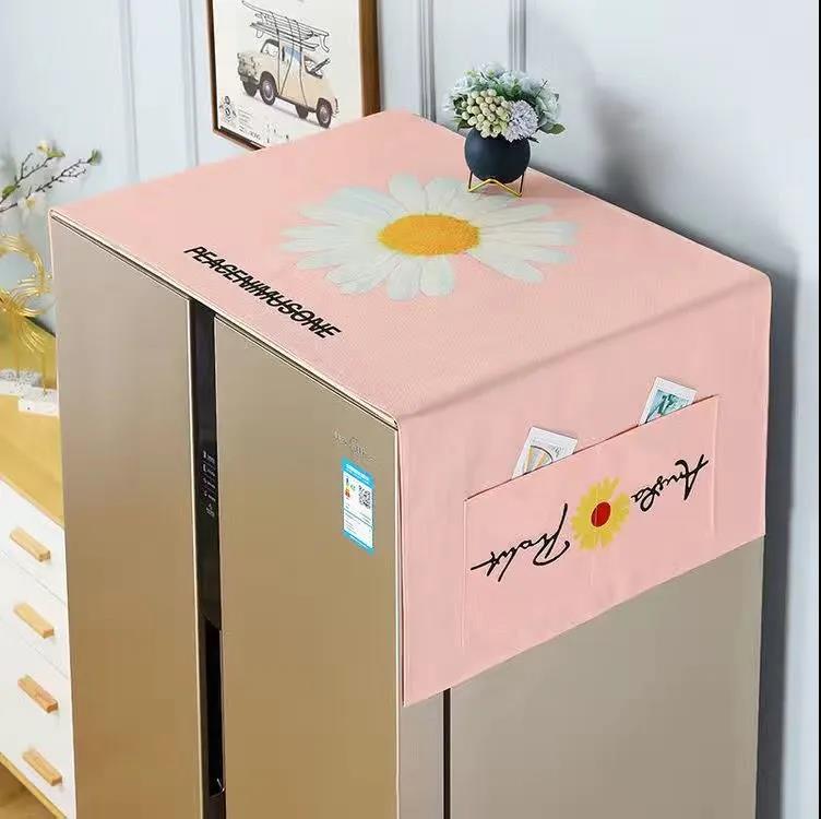 Double Door Refrigerator Cover Towel Dust Cover Washing Machine Cover Cloth Household Appliance Storage Dust Cover
