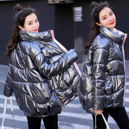 New Winter Parka Coat Women's Coat Smooth Down Cotton Coat Casual Thick Warm Coat Women's Parka Coat Cotton Coat