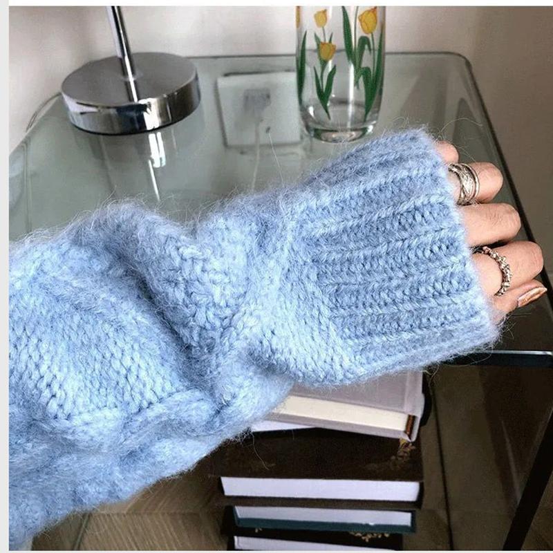 Japanese Retro Gentle and Thick Autumn and Winter Knit Sweater Round Neck Lazy Loose Padded Outer Sweater Women's Warm Women's Blouse