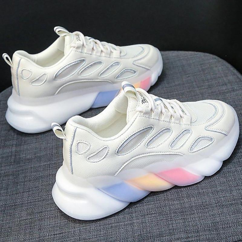 Thick-soled Height-increasing Shoes Fashion Ladies  All-match Casual Sports Shoes Spring and Summer Outdoor Running Breathable Clearance Shoes