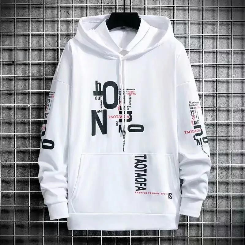 Men Pullover and Casual Pants Suit Spring Hooded Sportswear School Trend Sweater Suit Sports Suit
