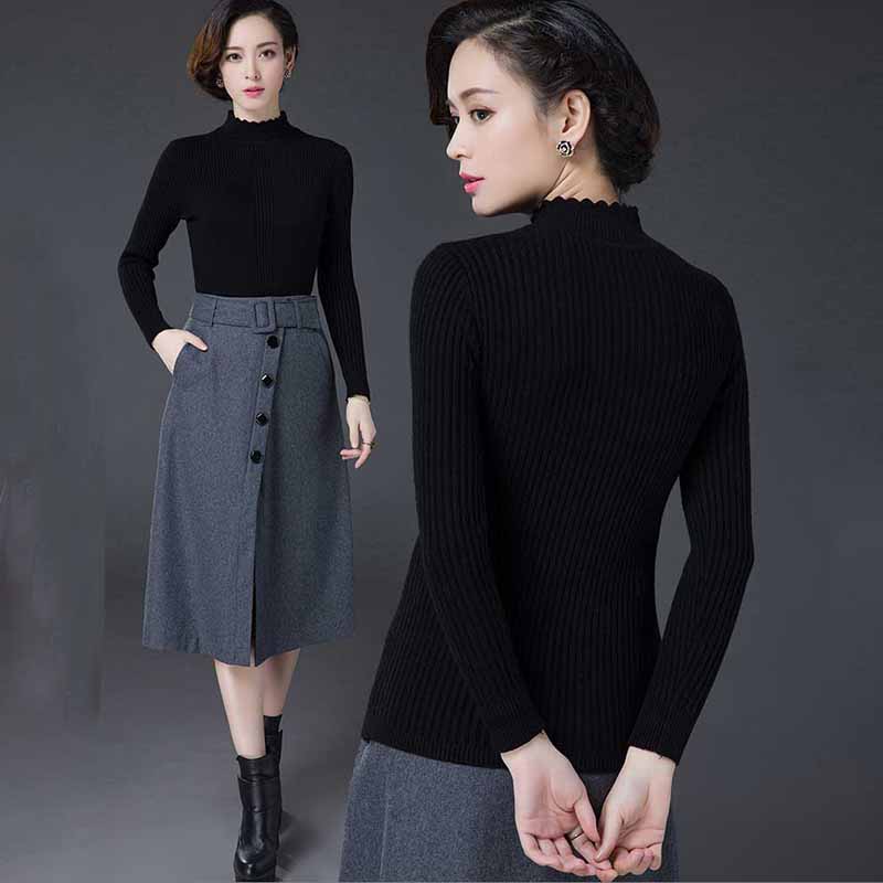 Winter Women's Woolen Sweater  Thickened Warm Turtleneck Sweater Slim Cashmere Sweater Jumper Tops