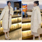 Women's Down Jacket Mid-length Thick Bread Jacket Loose and Thin White Duck Down