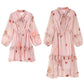 Romantic Print Chiffon Mini Dress Women's Sexy Back Cut Out Beach Party Dress Frill Dress for Lady