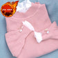 Plus Velvet Thick Warm Sweater Women  Ruffles Lace Stitching Collar Pullover Sweater Short Stretchable Slim Knitwear Jumper