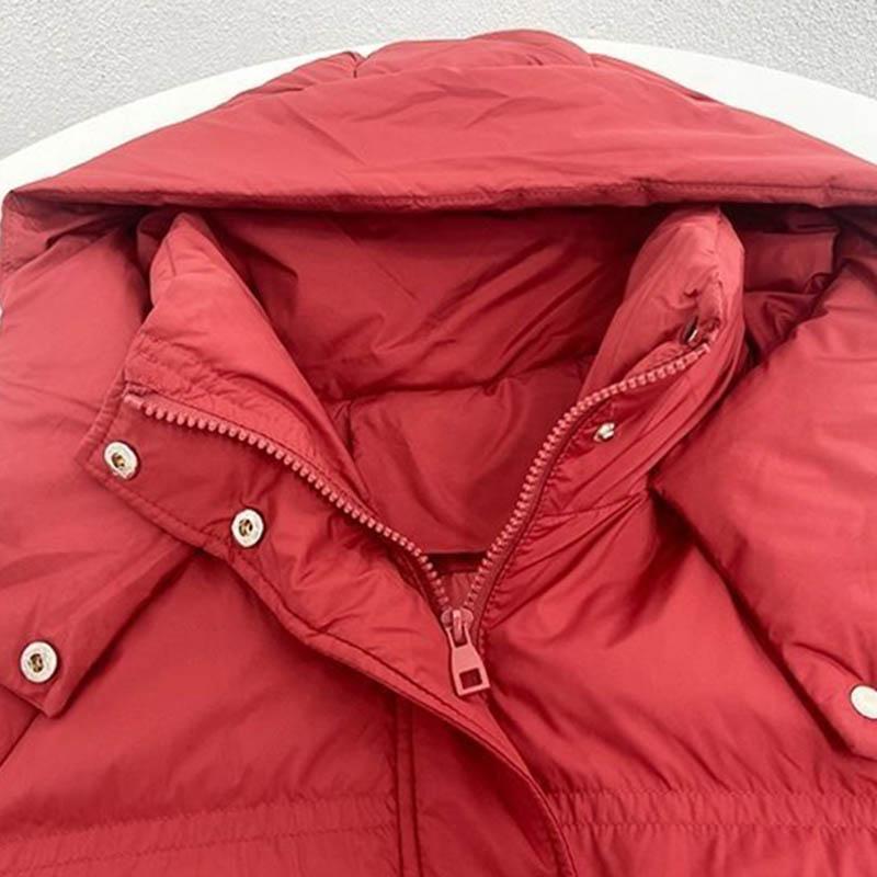 WTEMPO Down Jacket Mid-length Over-the-knee Quilted Jacket Loose Fashion White Duck Down