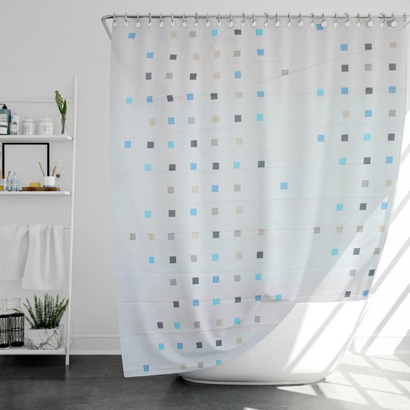 Printed Shower Curtain with Hooks Waterproof and Mildew-proof Sanitary Partition Shower Curtain
