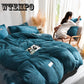 4pcs  Fleece Bedding Set Warm Flannel Soft Duvet Cover Sets Sheet Pillowcases Queen King Size 4pcs
