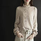 Dark Green Thick Shirt Wild Lace Bottoming Shirt Women's Inner Mesh Collar Blue Crochet Lace Shirts