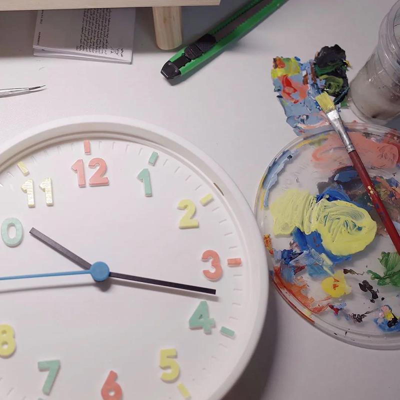 DIY Cute Small Wall Clock Creative Cartoon Wall-mounted Children's Clock Bedroom Table Living Room Home Graffiti Clock