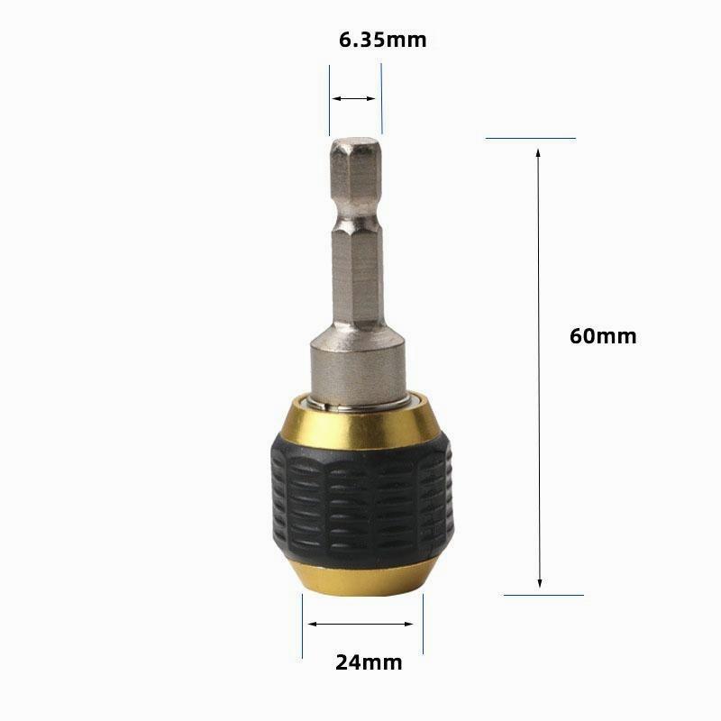 60mm Hex Handle Quick Coupling 6.35mm Change Joint Electric Hand Drill Three Claw Turn 1/4 Inner Hex Self-locking Connecting Rod