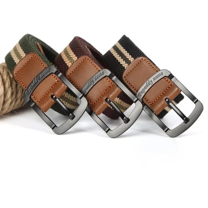 Striped Contrast Military Training Punk Unisex Belt