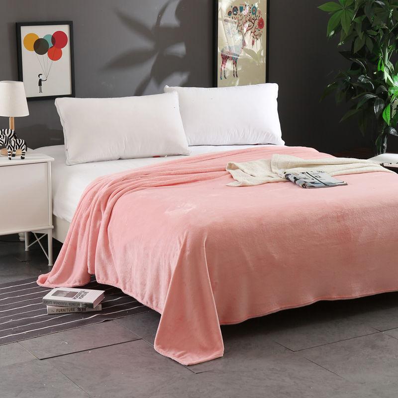 Pure Color Coral Fleece Blanket Leisure Blanket Sofa Blanket Thin Summer Cover Blanket Air Conditioning Blanket Flannel Blanket Sheet