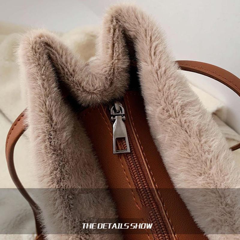 Autumn and Winter One-shoulder Big Bag Lady Shopping Bag All-match Messenger Bag Large-capacity Fashion Plush Handbag
