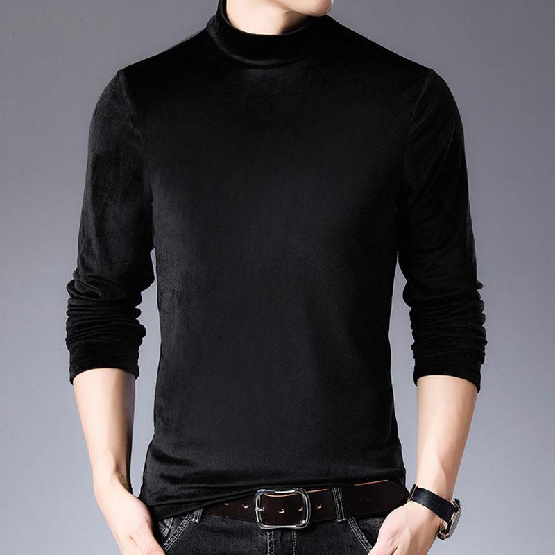 Men's Autumn and Winter Sweaters Plus Velvet Winter Clothes Round Neck Knit Sweater Thick Bottoming Shirt