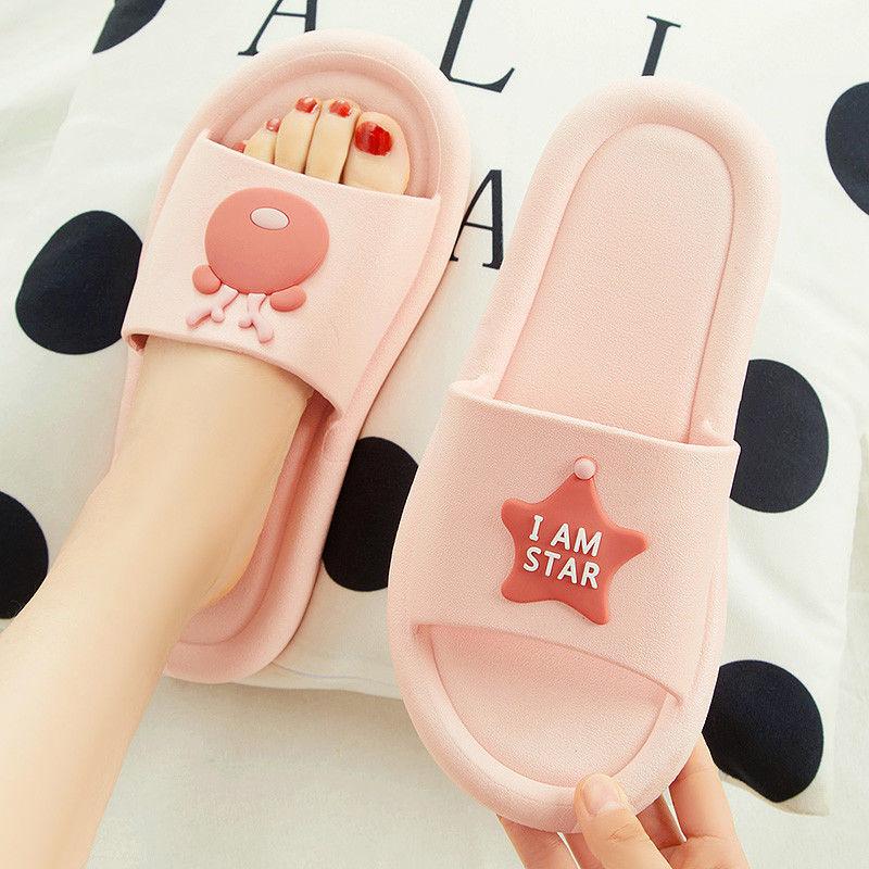 Slippers Female Summer Indoor Home Cute Non-slip Home Deodorant Bathroom Bath Sandals and Slippers Summer Soft Bottom Sandals