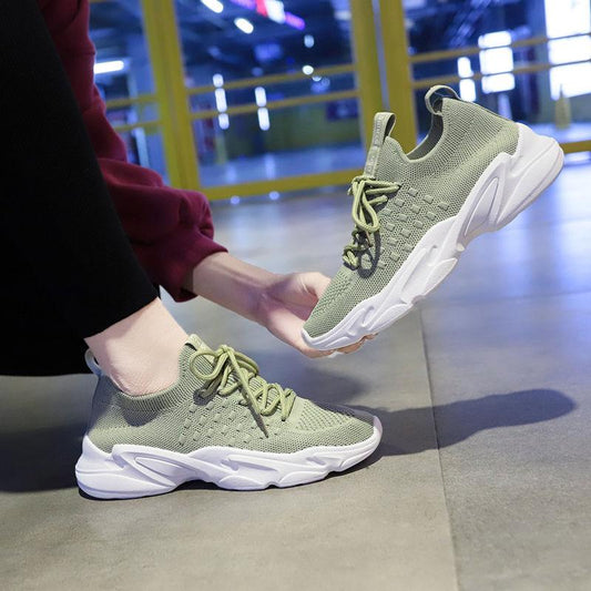 Flat Bottom Running Shoes Women All-match Flying Weaving Shoes Summer Sports Shoes Women's Breathable Leisure