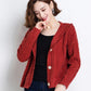 Autumn and Winter Knitted Hoodie Cardigan Short Loose Top Simple Solid Color Female Jacket