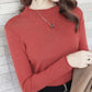 Spring and Autumn Slim Loose Bottoming Shirt Long Sleeve Casual Short Knit Sweater Female Half Turtleneck Sweater Women