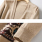 Spring and Autumn Mid-length Knitted Sweater Cardigan Loose All-match Jacket Simple Embroidered Female Jacket