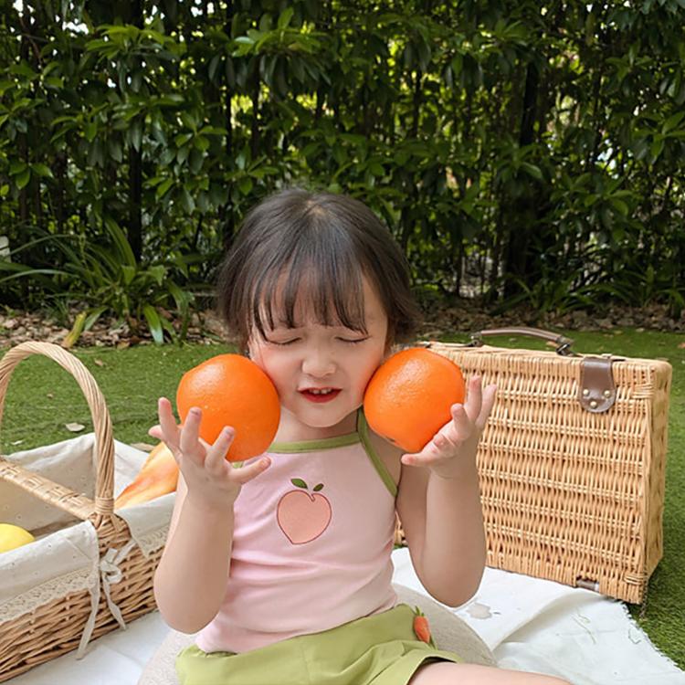 Summer Kids Cute Printing Vest Sleeveless Tops Korean Style Slash Neck Slim Camisole for Children Girls
