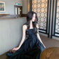 White Suspender Dress Female Summer French Retro Niche First Love Temperament Over The Knee Long Dress