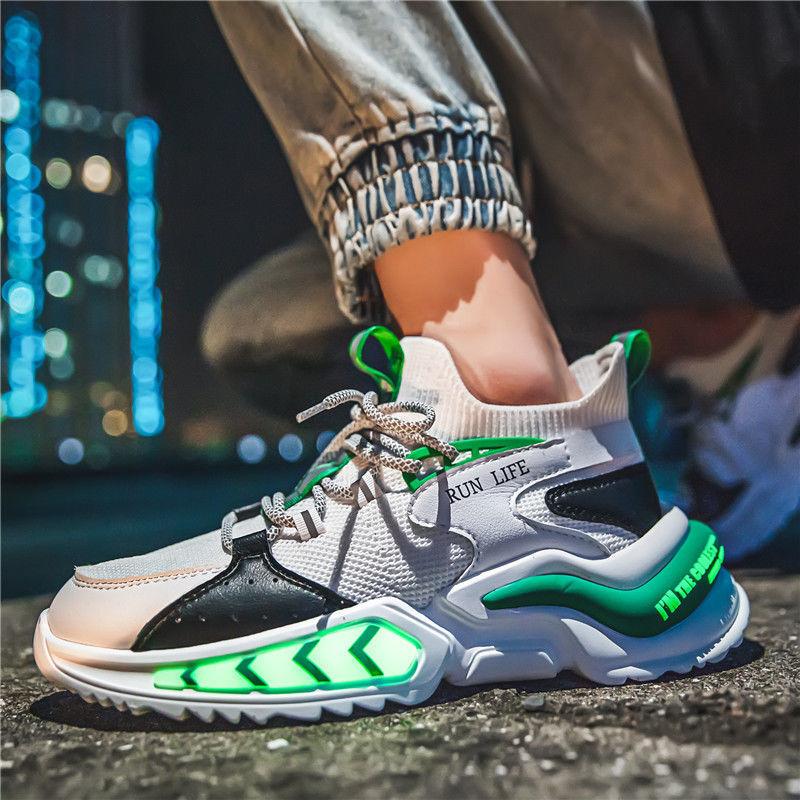 Summer Men's Sports Shoes All-match Casual Mesh Shoes Breathable and Odor-resistant Luminous Shoes