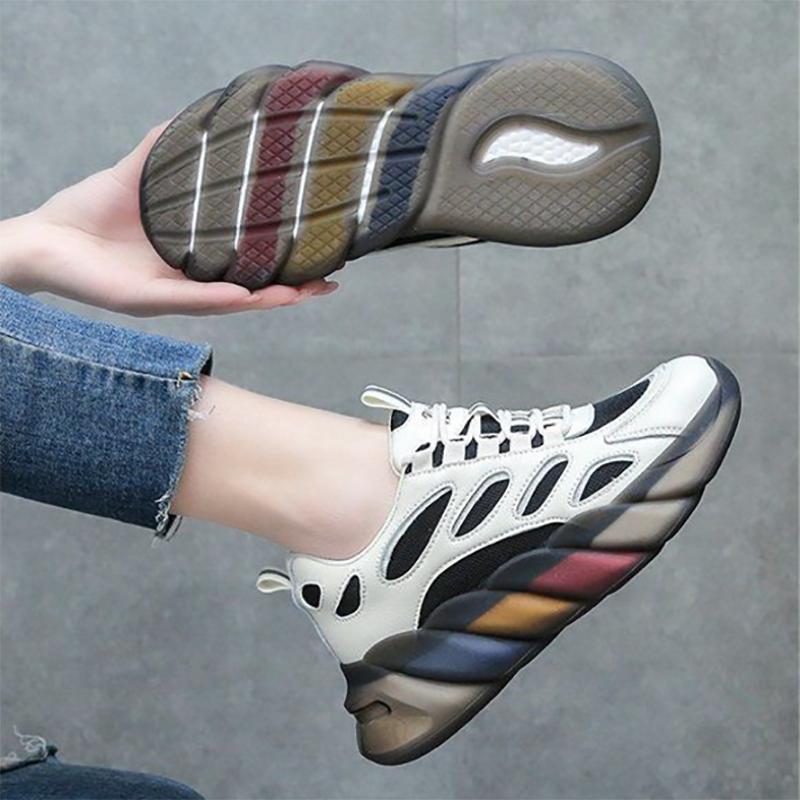 Fashion Ladies  All-match Casual Sports Shoes Spring and Summer Outdoor Running Breathable Clearance Shoes Thick-soled Height-increasing Shoes