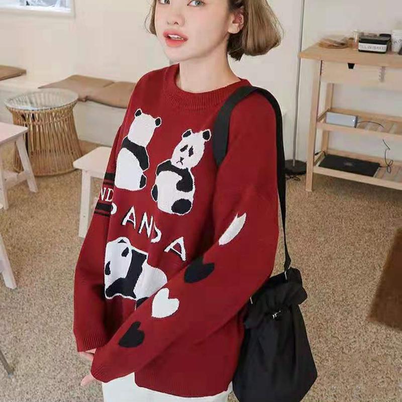 Autumn  Winter Cartoon Pullover Sweater Casual Fashion Long-sleeved Loose Sweater Girl Student Jacket