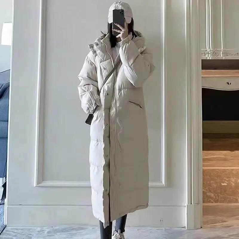 Quilted Jacket Autumn and Winter Korean Version Loose Large Size Slimming Winter Long length Over-the-knee Jacket
