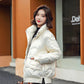 Down Cotton Jacket Winter Loose Korean Color Glossy No-wash Stand Collar Short Cotton Jacket Suitable for Women