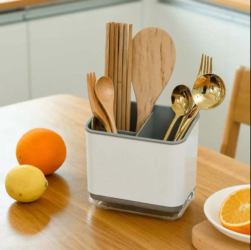 Multi-function Drain Home Cutlery Storage Kitchen Tableware Spoon Storage Box