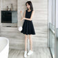 Female Little Fresh Simple Elegant Black Dress High Waist Sleeveless Short Base Strap Elegant Dress