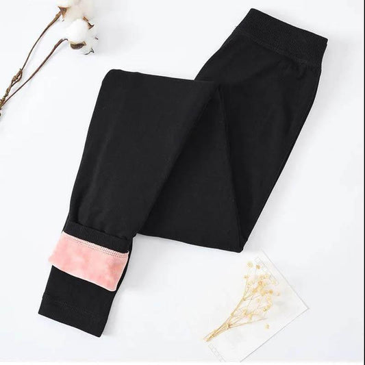 Warm Pants Ladies Long Trousers Cotton Trousers In Autumn and Winter Plus Velvet Thickened Slim Line Pants Student High-waisted Legging Trousers