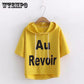 Hooded letter print t-shirt Women tshirt Casual  t shirt For Lady Top Tee Hipster