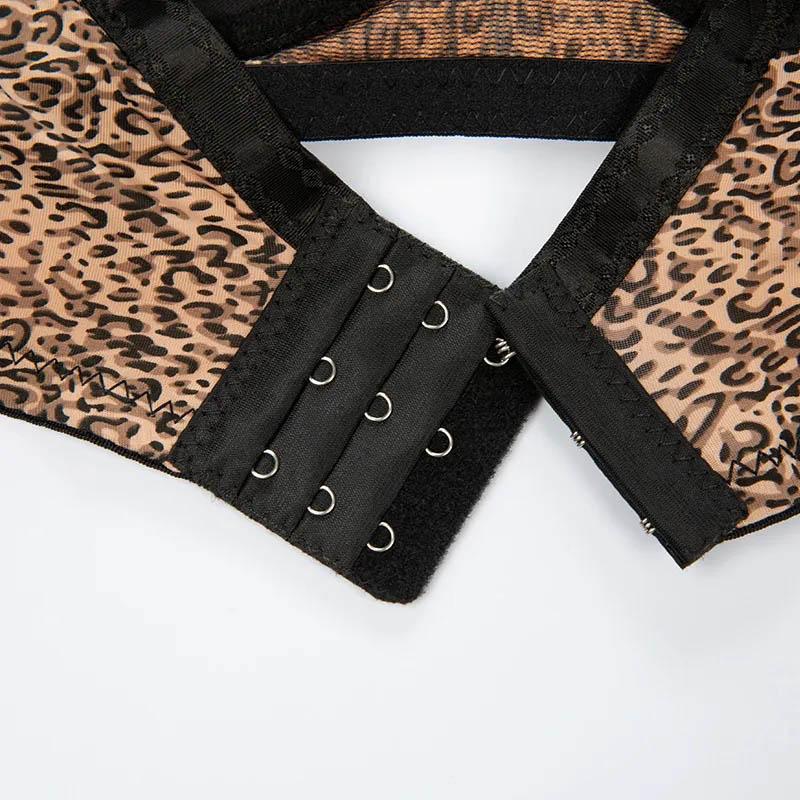 Ladies No Steel Ring Thin Bra Sexy Leopard Print Gathered Tube Top Anti-glare Anti-sagging Adjustable Breathable Bra
