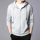 Hooded Cardigan Coat Men's Slim Solid Color Zipper Basic Jacket Plus Size Sportswear Hoodies Outerwear