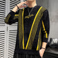 Men's Thick Sweater Autumn and Winter Round Neck Men's Knitted Sweater Warm Top, Clothes Will Not Pilling or Shed Hair