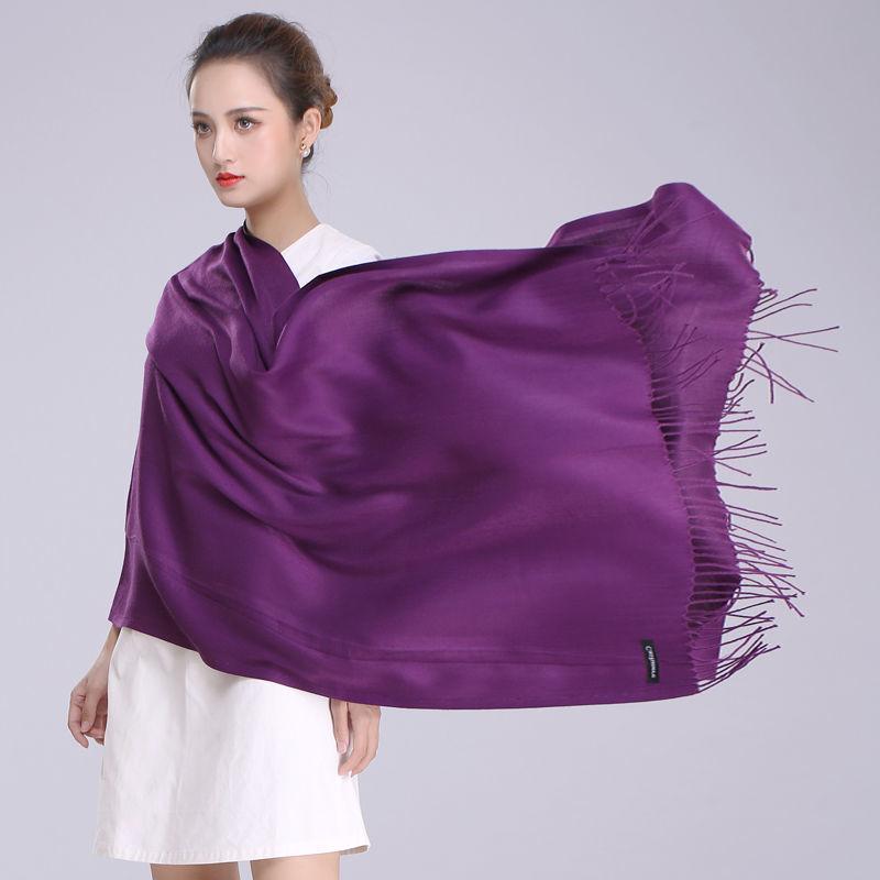 Pure Color Faux Cashmere Scarf Shawl Dual-use Wild Thick Long Section Ladies Warm Knitted Big Scarf Soft Fabric Temperament Shawl