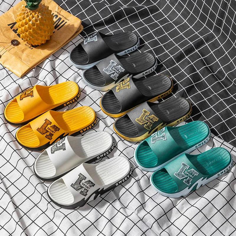 Summer Men's Slippers Bathroom Non-slip Thick Bottom Wear-resistant Outer Slippers